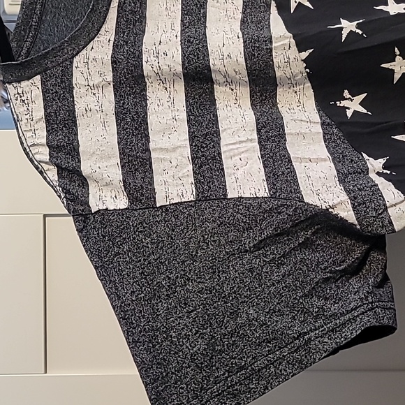 Champs Sport Gear T-Shirt Mens 2XL Charcoal White Short Sleeve Stars Flag Cadual - Picture 3 of 7